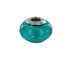 Charm baci belli verre de murano feuille argent turquoise ag 925 rhodié Charm baci belli verre de murano feuille argent turquoise ag 925 rhodié