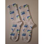 Chaussettes puma hautes blanches, bleues et jaunes fluo