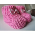 Chaussons tricot bb rose - 16