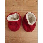 Chaussons velours rouge isotoner