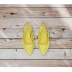 Chaussures ballerines plates femme bout pointu couleur moutarde - minelli - 40