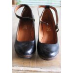 Chaussures compenses neuves andr en cuir noir  brides. pointure indique:37.