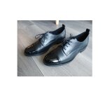 Chaussures derby richelieu souliers femme a lacets andr 39 bout verni cuir noires oxford bimatiere talon ...