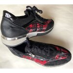 Chaussures femme fluchos , look sneakers - basket  motifs cossais rouge - taille 37 - dorking by fluchos ...