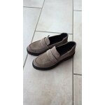Chaussures geox mocassin femme en daim coloris taupe t39