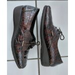 Chaussures mephisto air - jet cuir crocodile verni marron - t8 (42) - �tat neuf