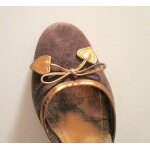Chaussures sandales � talon compens� marron et dor� lien bride san marina, t. 37