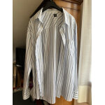 Chemise aigle, t. 3xl, 47 / 48, pur coton blanc ray bleu.