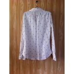 Chemise blanche, imprimée, zara. taille m. forme liquette. Chemise blanche, imprimée, zara. taille m. forme liquette.