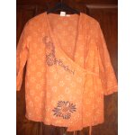 Chemise cache - coeur orange ripcurl taille 16 ans superbe
