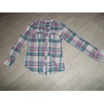 Chemise camaieu turquoise, outremer blanche et fuchsia 2 poches 36 tbe