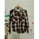 Chemise  carreaux blanche traits rouges / noirs 38 m zara woman.