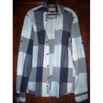 Chemise � carreaux tons bleus taille l c�lio