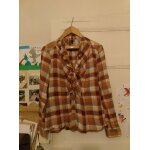 Chemise  carreaux colors col froufrou en v coudires 42 xl naf naf.