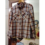 Chemise  carreaux oranges / noirs 40 l vintage annes 90 creeks.