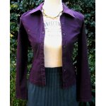 Chemise chattawak taille xs / 34 violet coton stretch tbe Chemise chattawak taille xs / 34 violet coton stretch tbe