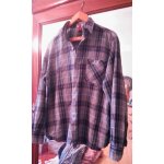 Chemise chaude  carreaux bleus foncs / bleus clairs xl vintage annes 80 damart.