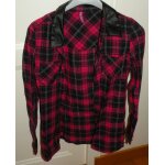 Chemise chemisier rose noir rock carreaux t16 ans