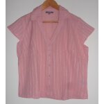 Chemise. chemisier rose d�tail ton sur ton en satin. manches courtes. 3 suisses. coton. viscose. taille ...
