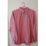 Chemise corail, � rayures bleus, manches longues. tailles xxl