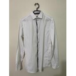 Chemise coupe cintre manches longues blanche et noire kiabi