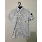 Chemise coupe droite manches courtes ray blanche et marine jack&jones