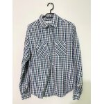 Chemise coupe droite manches longues À carreaux bleu / grise / blanche celio Chemise coupe droite manches longues À carreaux bleu / grise / blanche celio