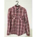 Chemise coupe droite manches longues À carreaux rouge / marron / blanche / jaune celio Chemise coupe droite manches longues À carreaux rouge / marron / blanche / jaune celio