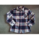 Chemise fille a carreaux ecru / marine / rouge in extenso - 10 ans