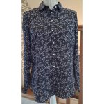 Chemise fluide noire avec un imprim� plumetis �crus