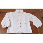 Chemise garon manches longues - blanc cass aspect velours ctel - poche poitrine - dpam 18mois - 100%coton ...