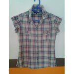 Chemise gémo carreaux gris violet manches courtes 34 Chemise gémo carreaux gris violet manches courtes 34