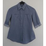 Chemise grise  fines rayures. manches 3 / 4. esprit. coton. taille 38