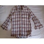 Chemise h&m l. o. g. g. tissu cossais pliss smock manches 3 / 4 femme t. 38
