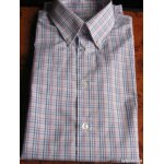 Chemise homme manches courtes - quadrill� tons pastels - in extenso - encolure 37 / 38 - 65%polyester ...