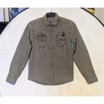 Chemise kaporal kaki arm�e petites poches devant ecritures arri�re v�tement tendance mode enfants