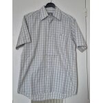 Chemise lacoste carreaux gris taille 40 (l) manches courtes homme