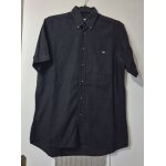 Chemise lacoste noire manches courtes, poche logo, col boutonn� taille 38cm / s