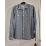 Chemise levis homme taille s / 36 bleu  rayures blanches manches longues 100% coton levi's