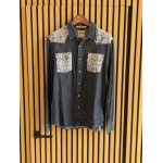 Chemise À manches longues en jean levi's homme - m - bleu jean À motifs - très bon État Chemise À manches longues en jean levi's homme - m - bleu jean À motifs - très bon État