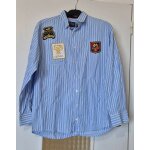 Chemise manche longue serge blanco bleu clair  rayure blanche taille 16 ans