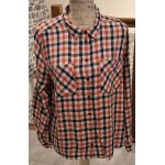 Chemise masculine  carreaux rose, bleu marine et crme