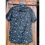Chemise noire imprim� blanc, h&m, homme, taille s