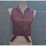 Chemise � nouer marron jennyfer taille xs, tr�s bon �tat