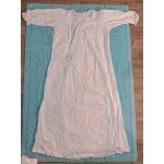 Chemise de nuit en coton bio fran�ais blanc antique � manches mi - longues ann�es 1900 ancien rare linge ...