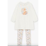 Chemise de nuit en jersey et legging  motifs renard et fleurs (sergent major)