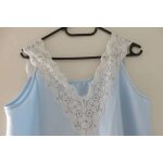 Chemise de nuit longue bleue dentelle / 1960