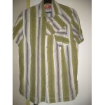 Chemise oxbow taille l raye beige / kaki magnifique