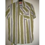 Chemise oxbow taille l ray�e beige / kaki magnifique