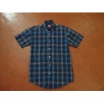 Chemise popeline  carreaux bleu marine blanche porte